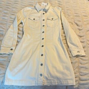 7 For All Mankind white jean dress size small NWT